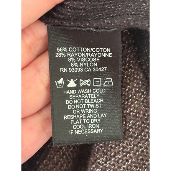 Nic+Zoe Womens S Geometric Mixed Pattern Blue Gray Long-Sleeve Sweater - Picture 5 of 11